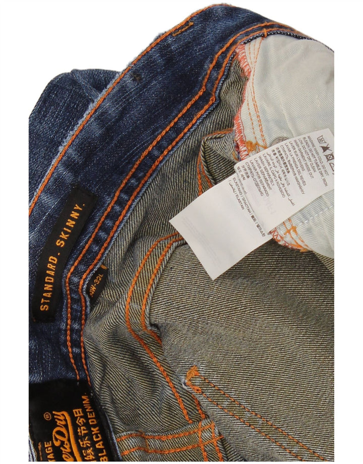 SUPERDRY Vaqueros pitillo de corte estándar para hombre W34 L32 Algodón azul