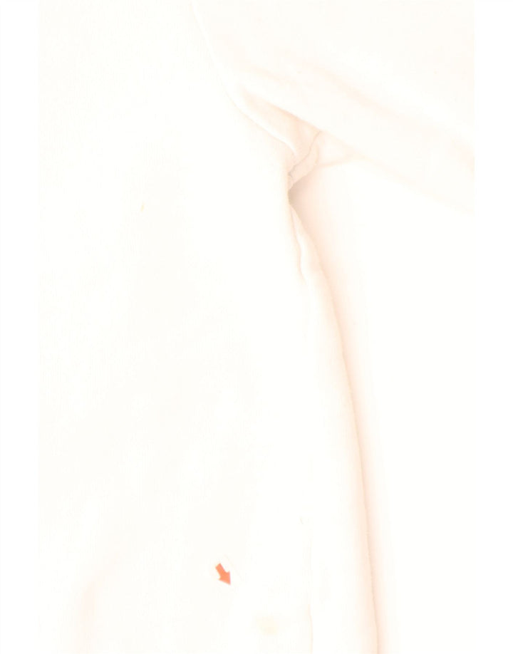 ELLESSE Jersey con capucha gráfica para hombre pequeño de algodón blanco roto