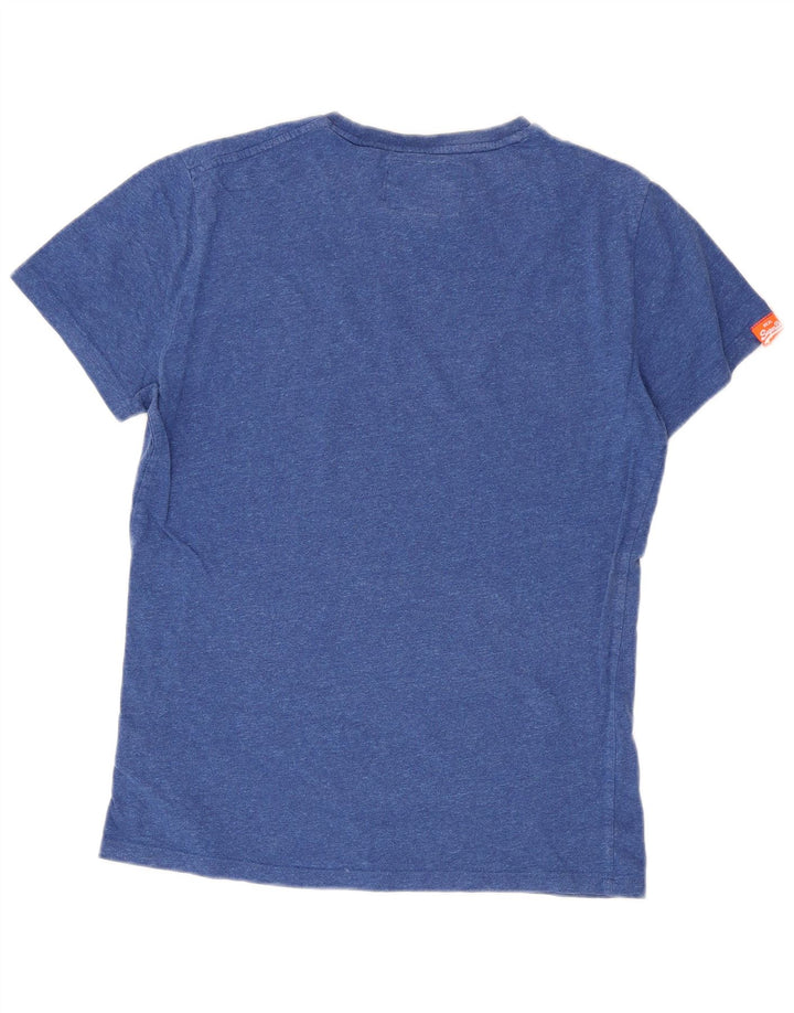 Superdry Camiseta para hombre Top Small de algodón moteado en azul