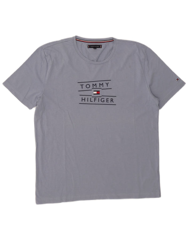 Tommy Hilfiger Camiseta gráfica para hombre Top 3XL Algodón azul