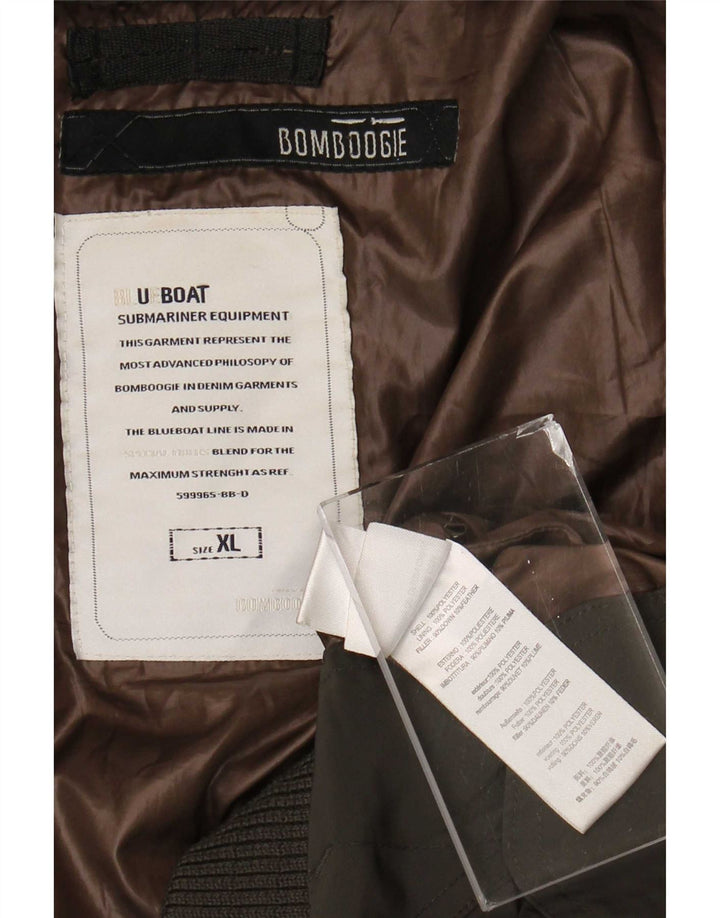 Bomboogie Chaqueta acolchada con capucha para hombre UK 42 XL Poliéster gris