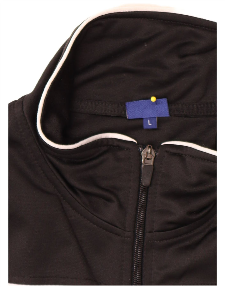 Asics Hombre Chándal Top Chaqueta Grande Negro Colorblock Poliéster