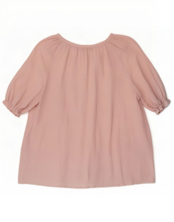 0039 Italy Blusa de manga 3/4 para mujer UK 44 Lino rosa medio