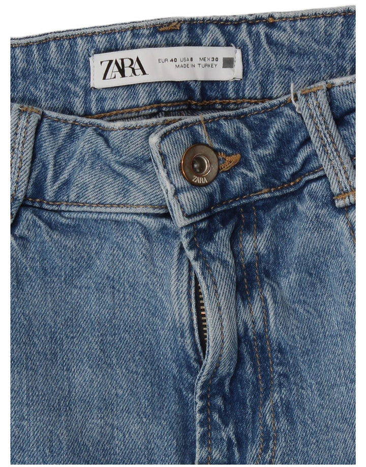 Zara Jeans Rectos De Tiro Alto Para Mujer EU 40 Medium W30 L27 Azul