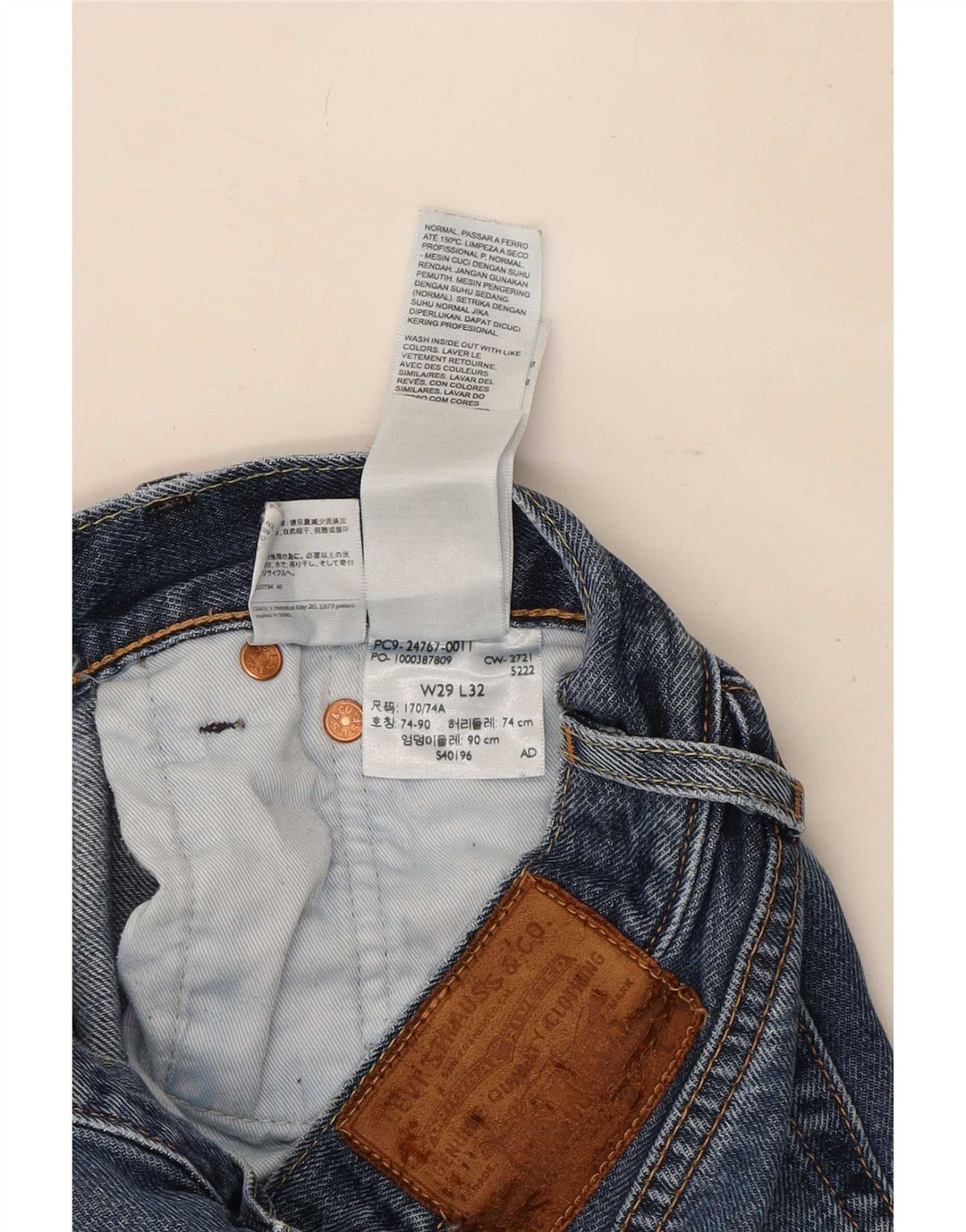 Vaqueros Levi's Mujer Rectos W29 L32 Algodón Azul
