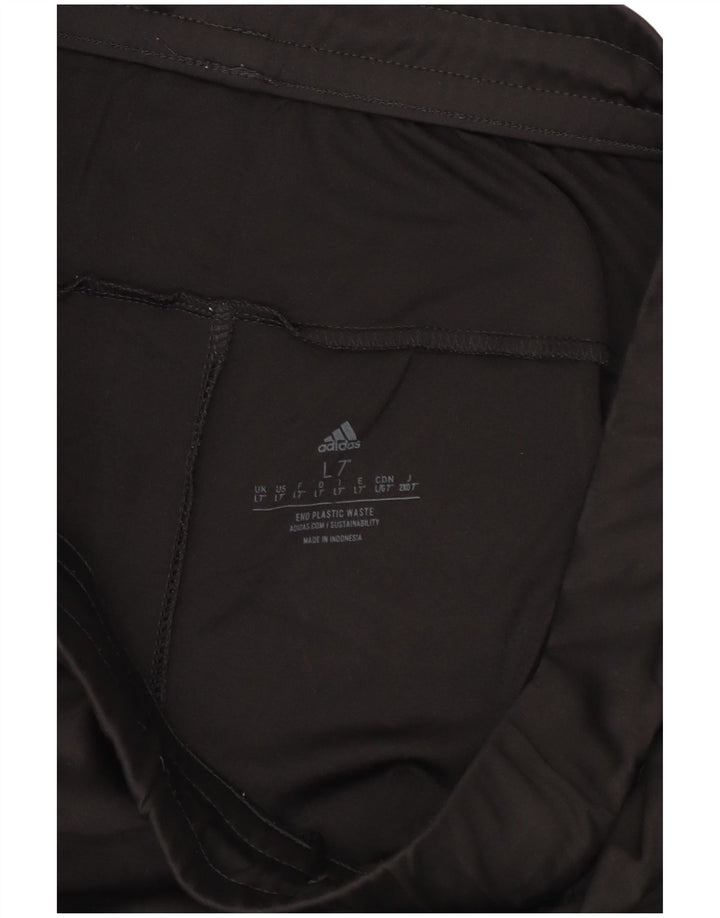 Adidas - Pantalones cortos deportivos para hombre, talla grande, poliéster negro
