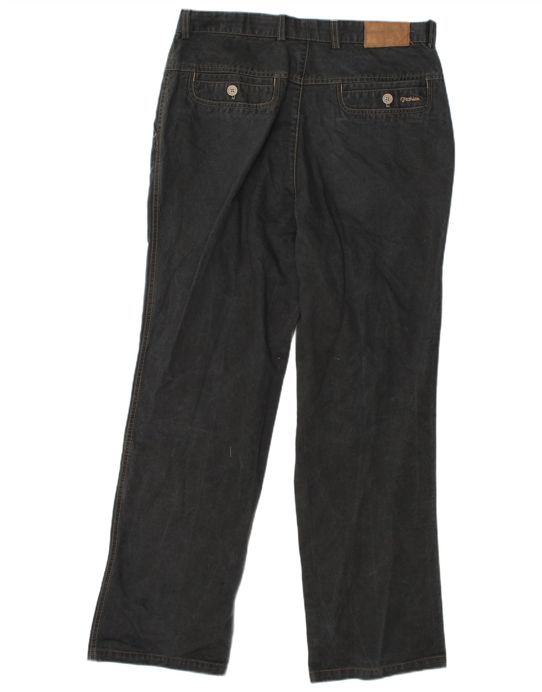 Pantalones chinos rectos vintage para hombre W34 L31 Negro