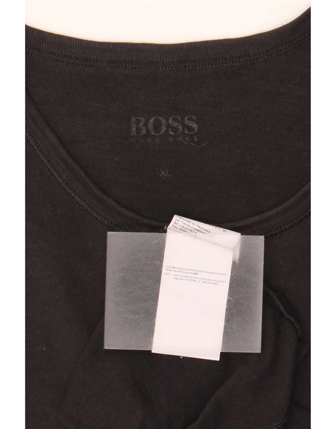 Hugo Boss Hombre Camiseta Top XL Negro Elastano