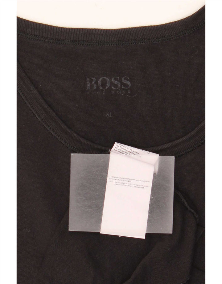 Hugo Boss Hombre Camiseta Top XL Negro Elastano