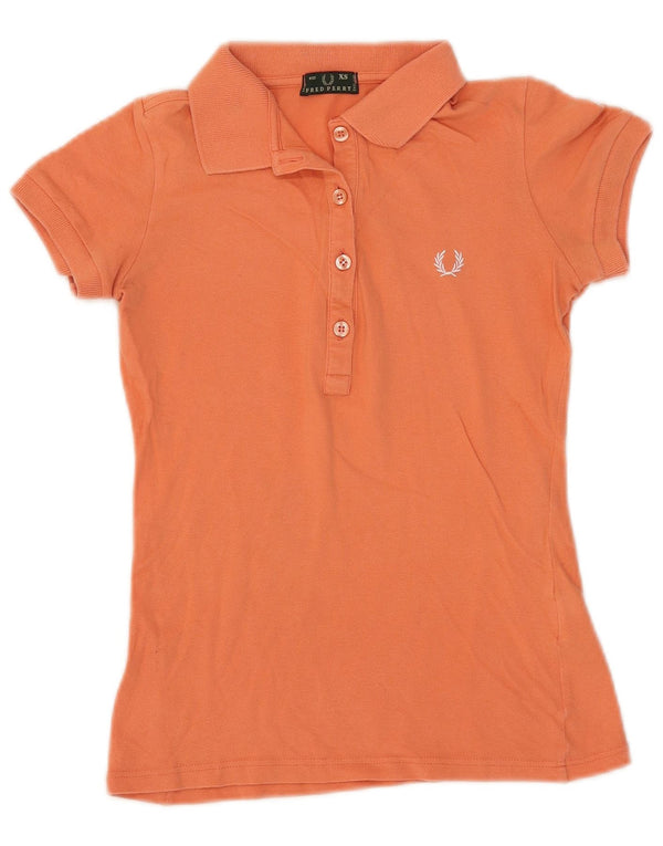 Fred Perry Polo para mujer UK 4 XS Naranja Algodón