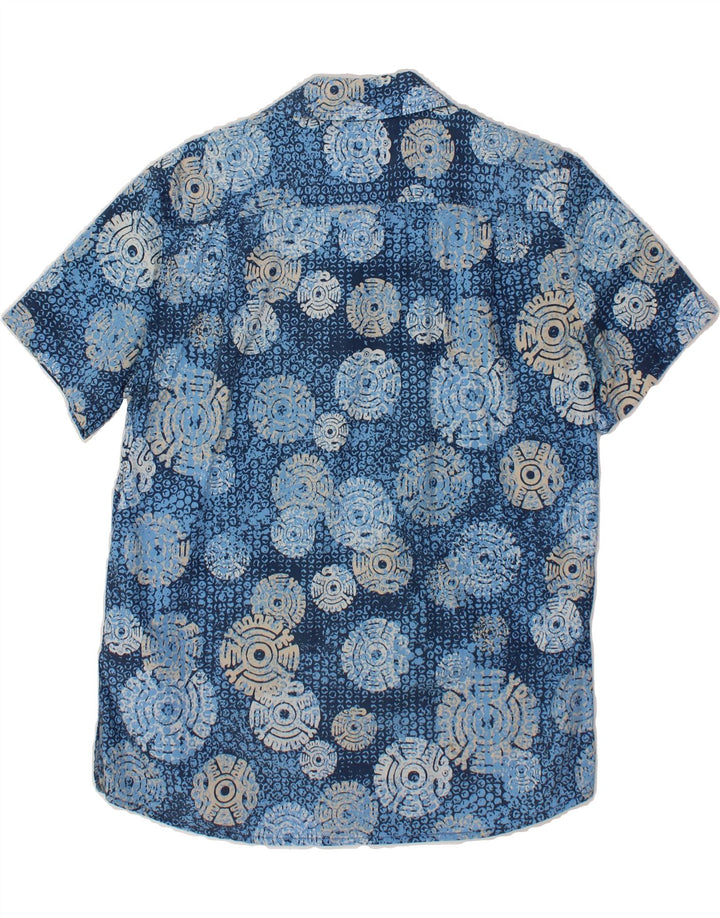 GAS Mens Abstract Pattern Short Sleeve Shirt Medium Blue Vintage Gas and Second-Hand Gas from Messina Hembry 
