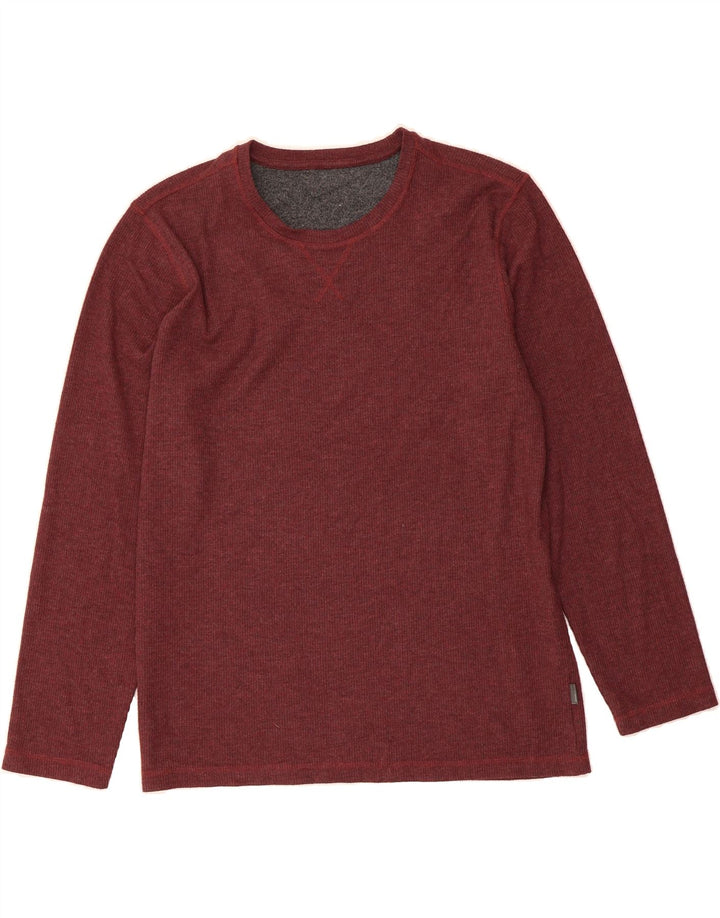 EDDIE BAUER Mens Top Long Sleeve Large Maroon Cotton Vintage Eddie Bauer and Second-Hand Eddie Bauer from Messina Hembry 