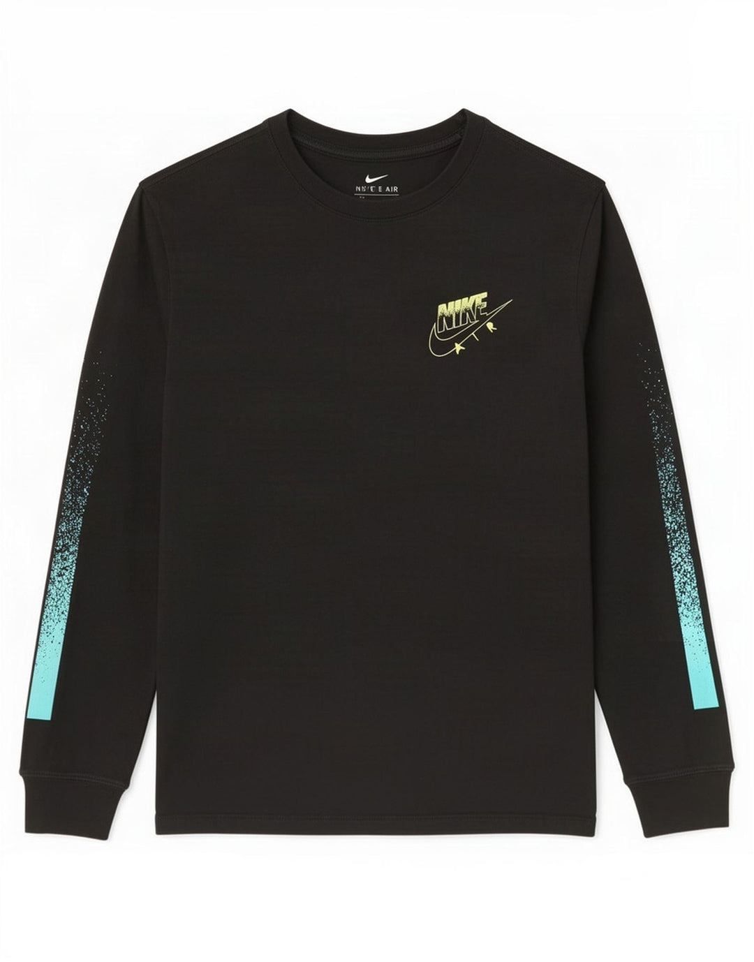 Nike Top gráfico de manga larga con bloques de color negro grande para hombre