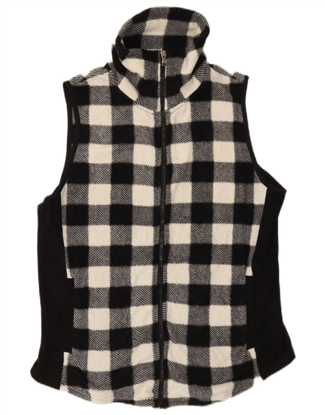 Chaps Chaleco polar para mujer UK 40 Grande Poliéster a cuadros negro