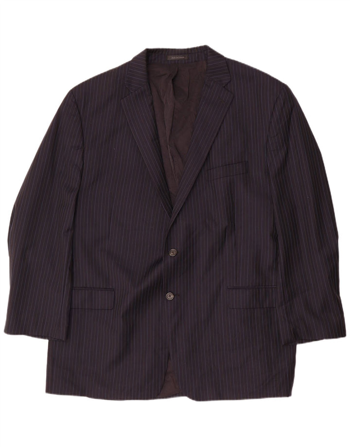 RALPH LAUREN Chaqueta tipo blazer de 2 botones para hombre IT 52 XL Lana a rayas azul marino