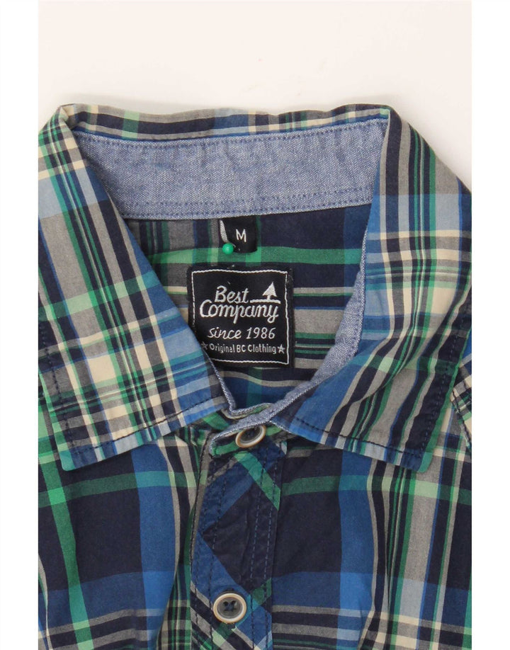 Camisa de manga corta para hombre Best Company Medium Blue Check