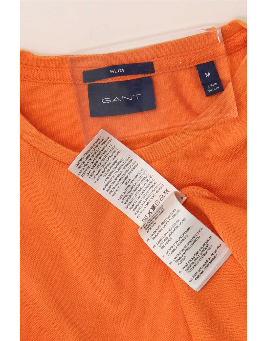 Gant Camiseta Slim Fit De Algodón Naranja Medio para Hombre