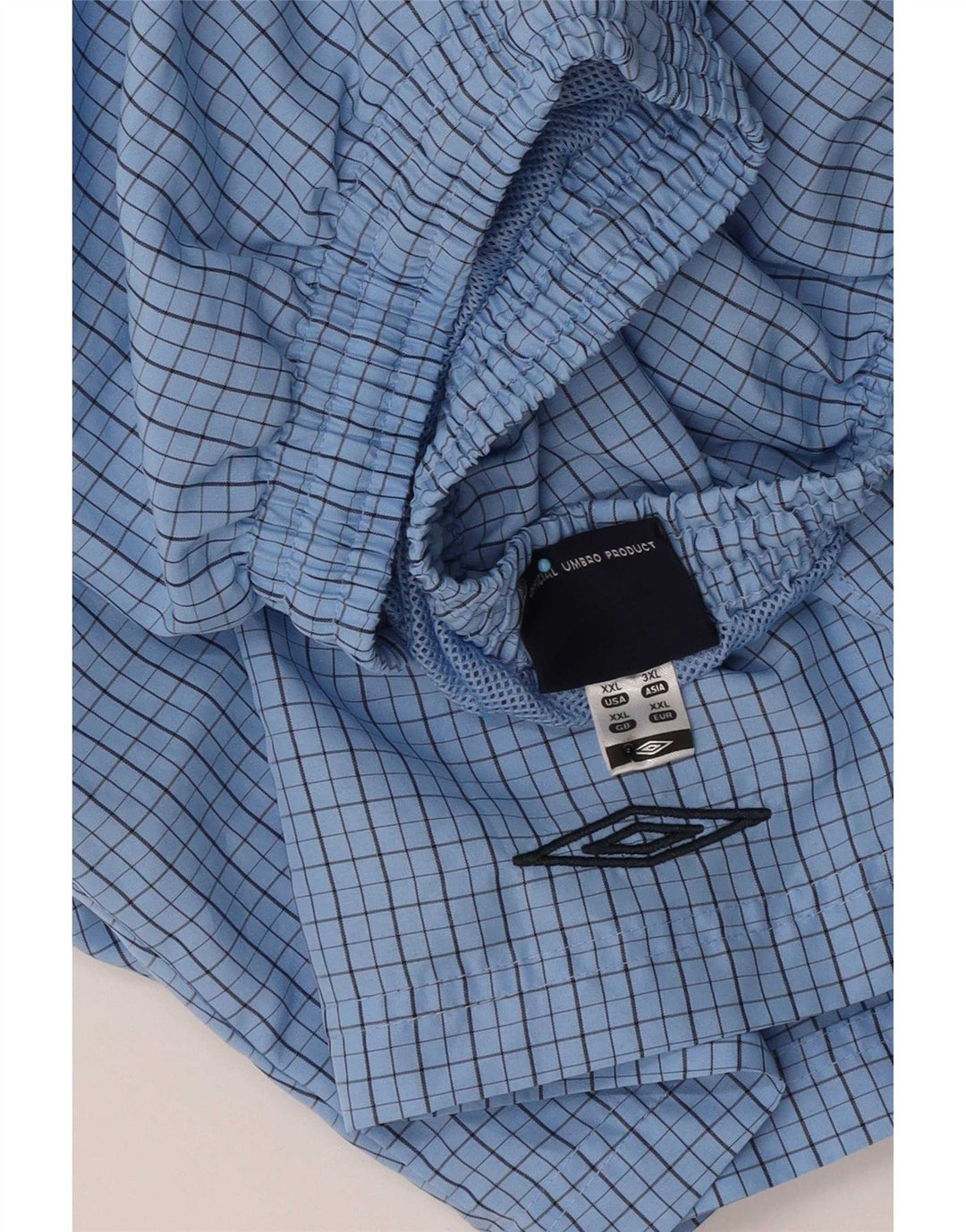 Umbro Pantalones cortos deportivos regulares con gráfico para hombre 2XL Blue Check