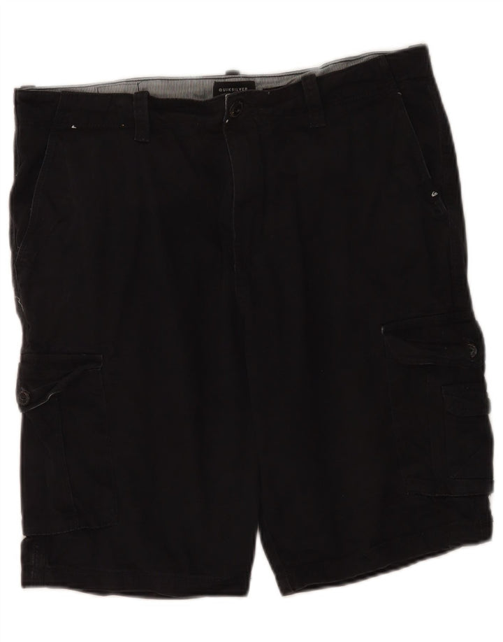 Quiksilver Mens Cargo Shorts W32 Grande Algodón Negro