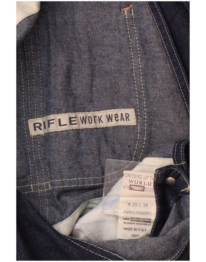 RIFLE Mujer Peto Cargo Jeans W29 L30 Algodón Azul Marino
