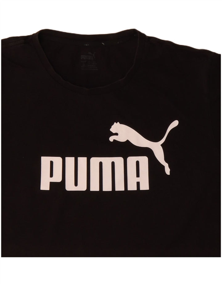 Puma - Camiseta gráfica para hombre, talla grande, algodón negro