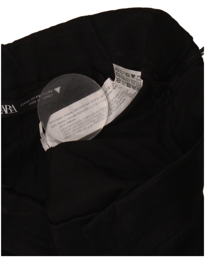 ZARA Mujer Shorts Chinos Pegged XS W24 Negro Modal