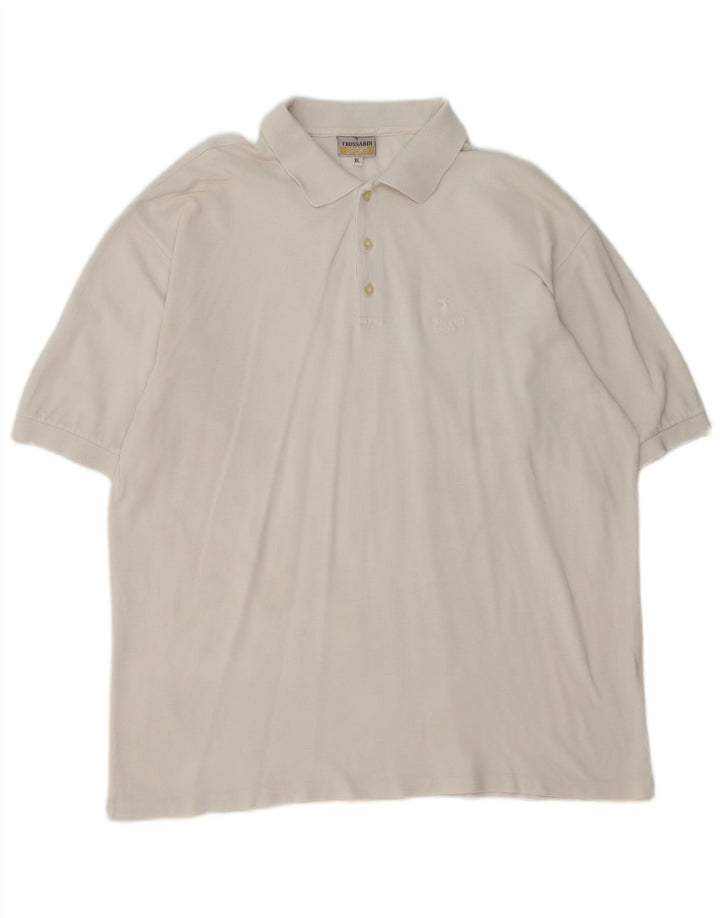 TRUSSARDI Polo Hombre XL Blanco Algodón
