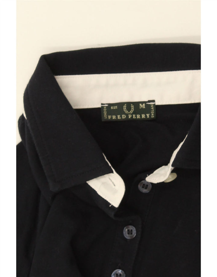 Fred Perry Polo de manga larga para mujer UK 42 Mediano Negro