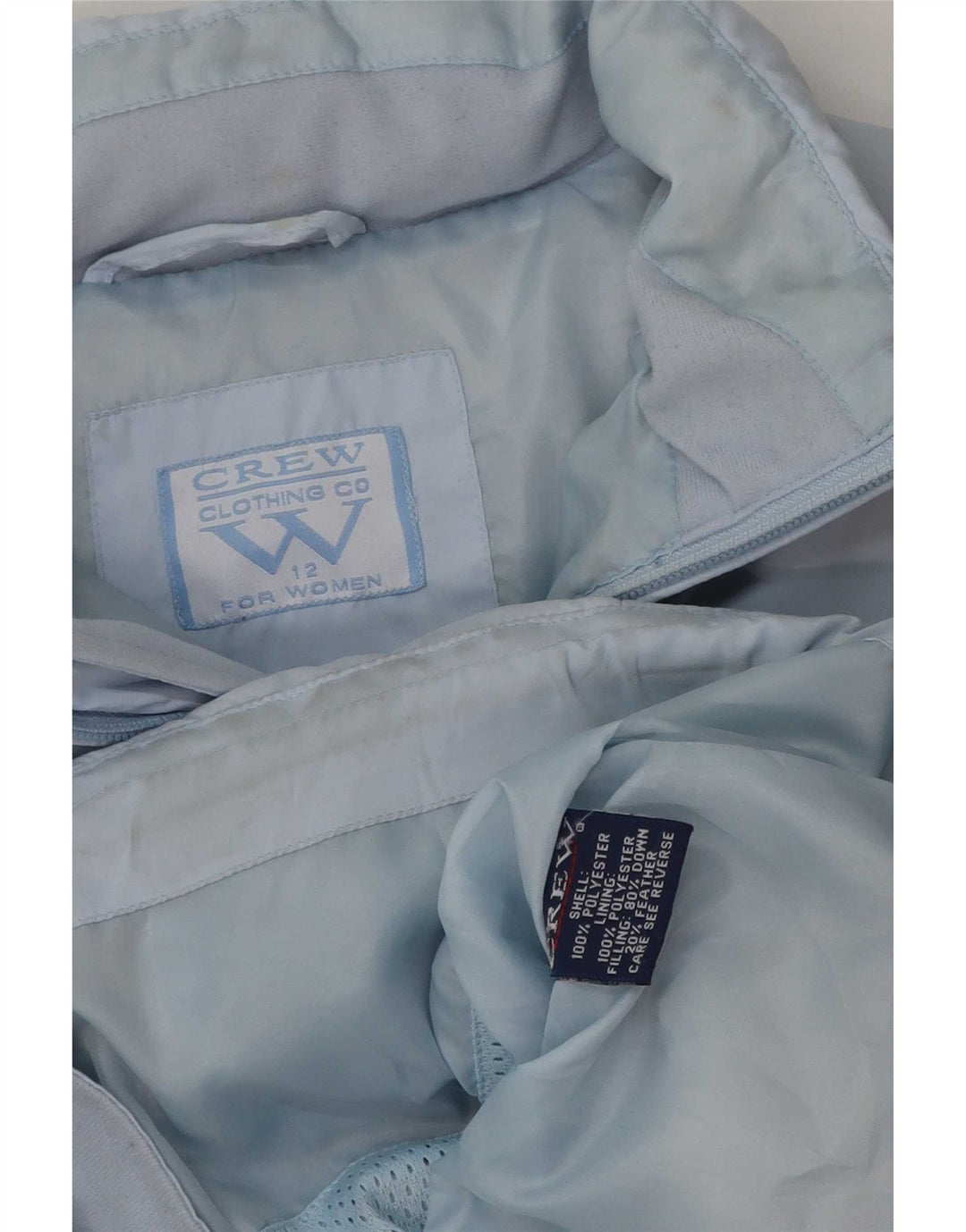 Crew Clothing Chaqueta acolchada para mujer UK 12 Poliéster azul medio