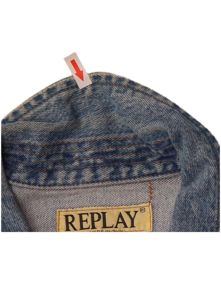 Replay Chaqueta vaquera para hombre UK 40 Grande Algodón azul