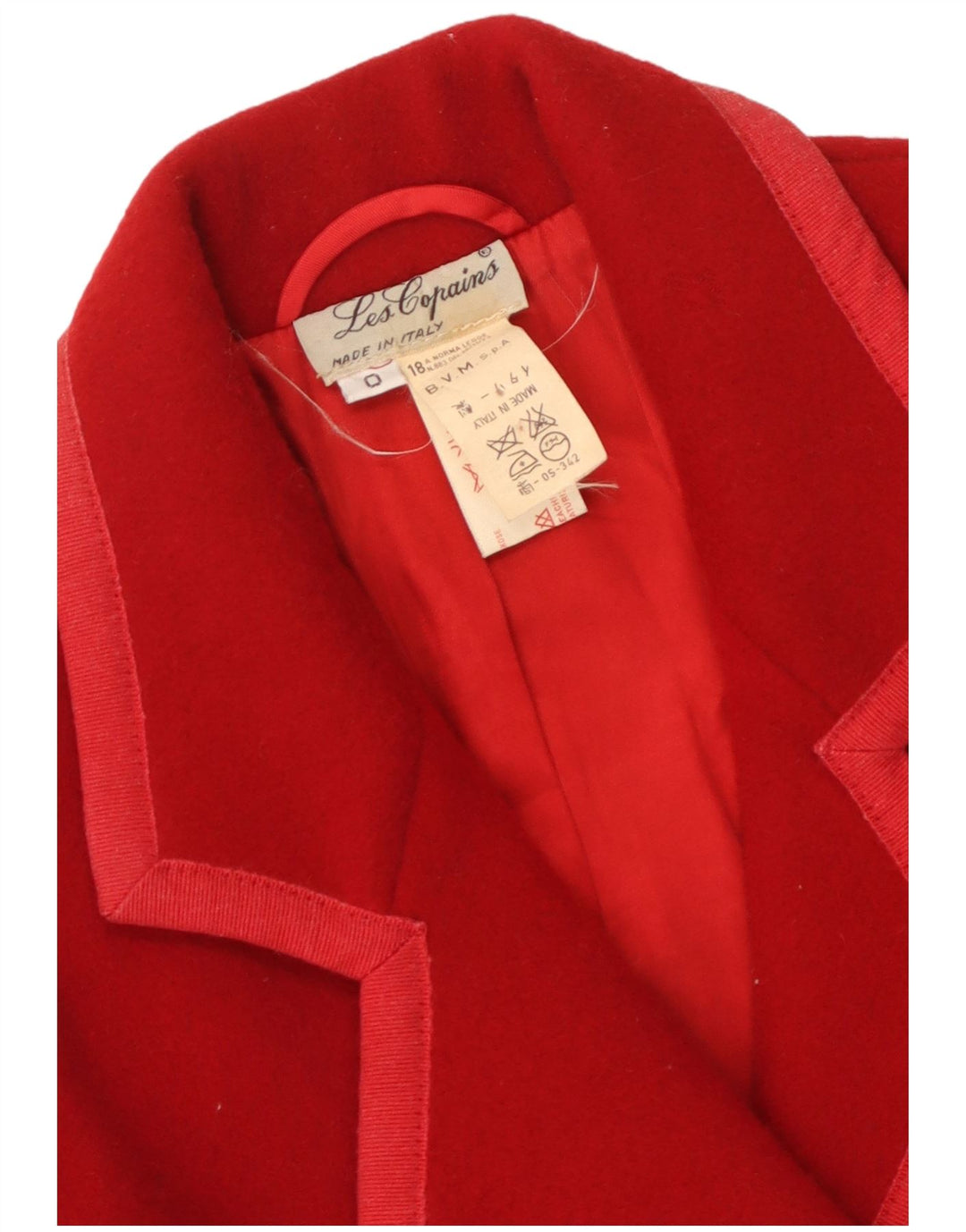 Les Copains Abrigo cruzado para mujer UK 10 Small Red Wool