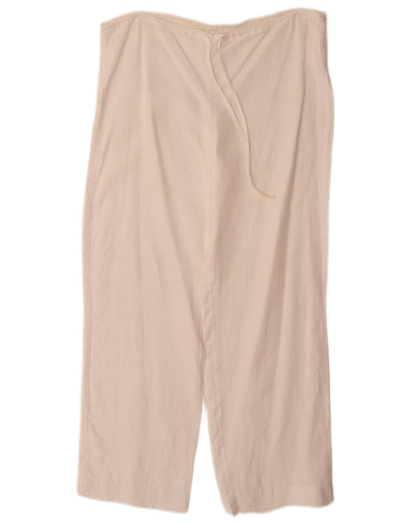 Pantalones casuales rectos vintage para mujer W34 L29 Blanco
