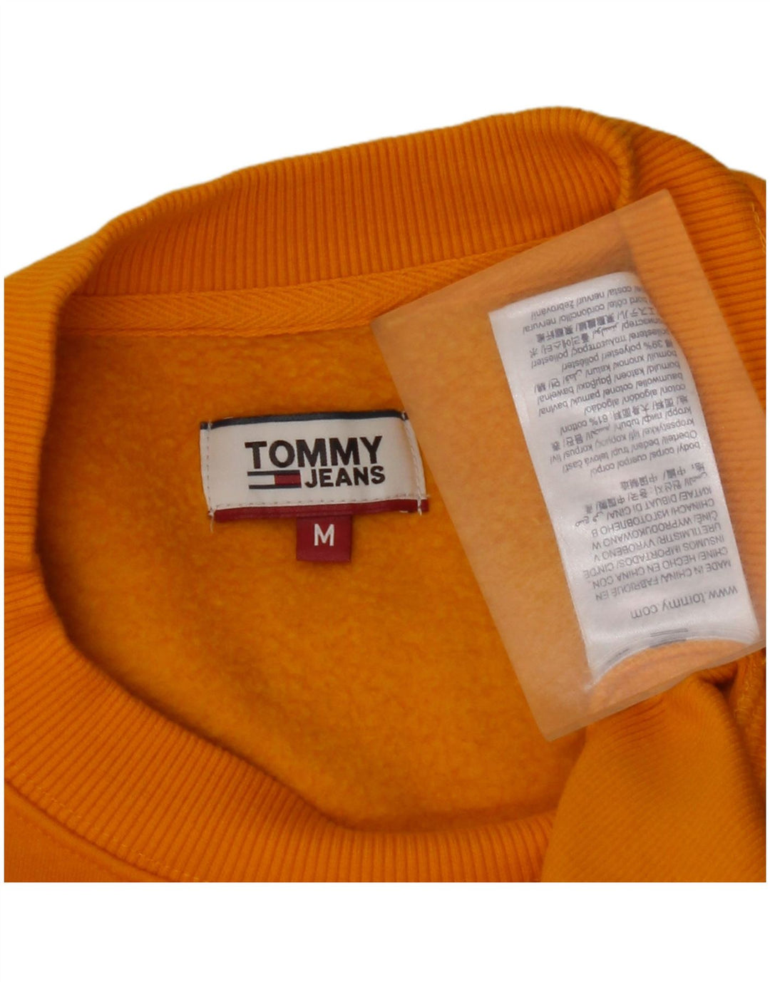 TOMMY HILFIGER Jersey corto para mujer UK 14 Algodón amarillo mediano