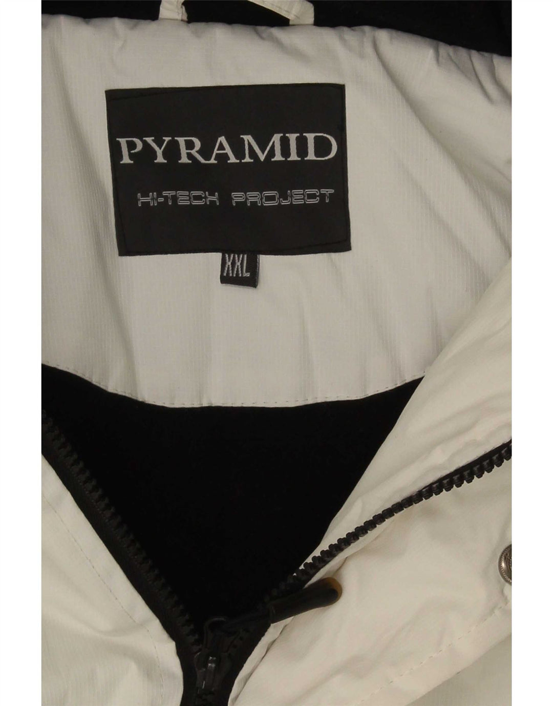 Pyramid Chaqueta de esquí con capucha para hombre UK 44 2XL Blanco Colorblock