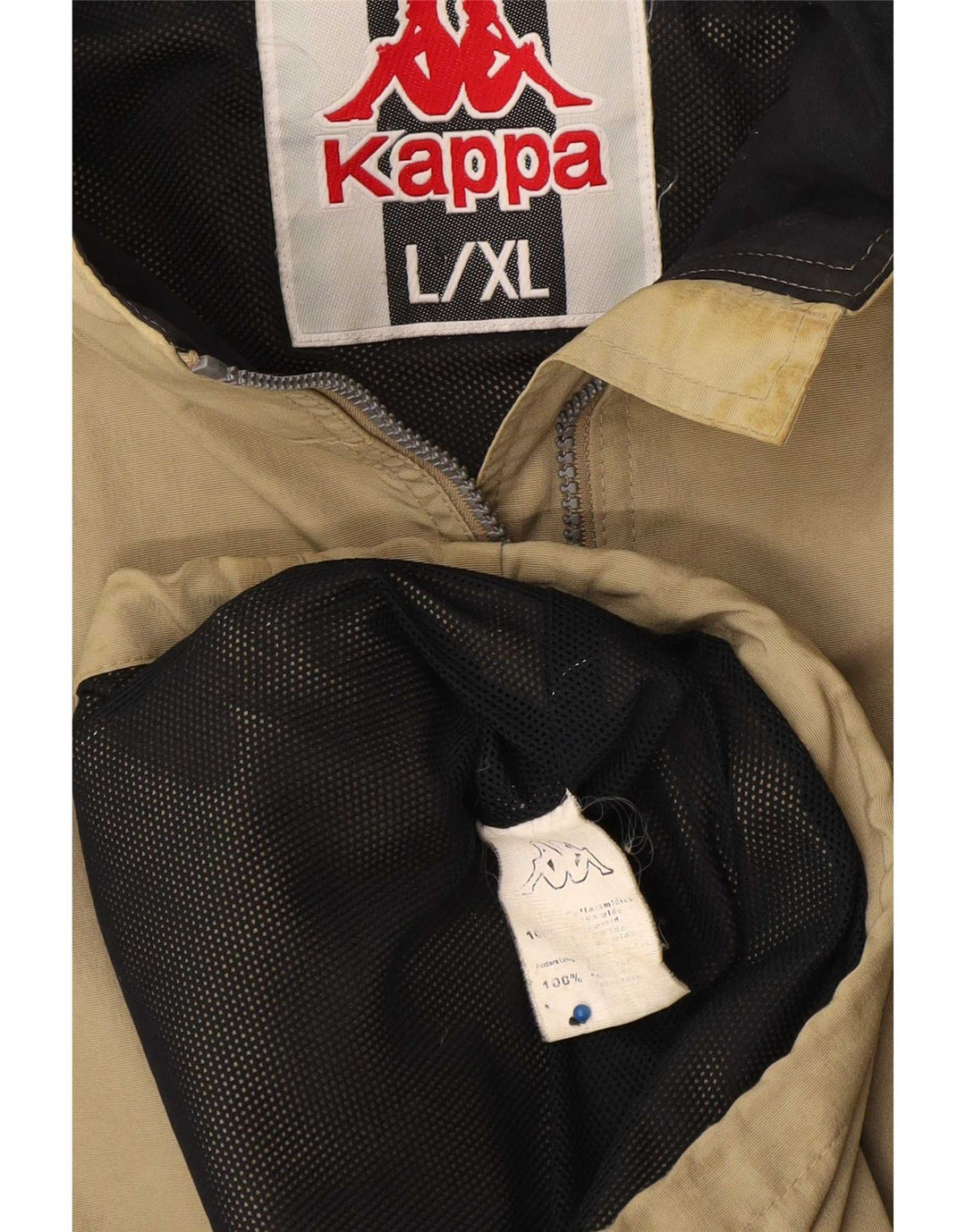 Kappa Chaqueta impermeable para hombre UK 40 Large Caqui Poliamida