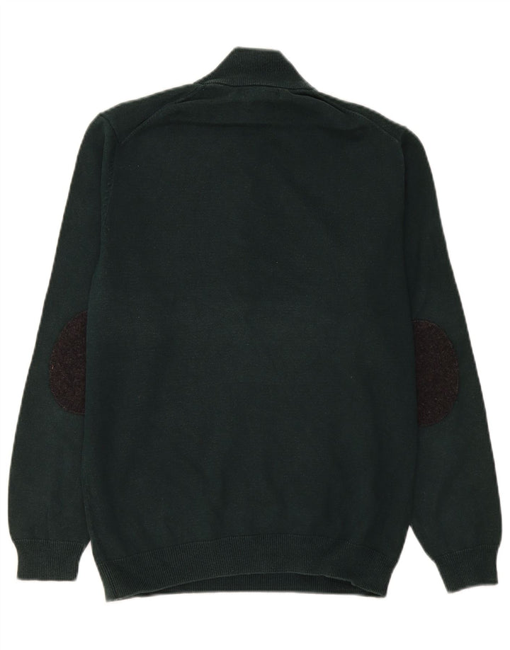 Massimo Dutti Hombre Jersey Con Cremallera En El Cuello Algodón Verde Medio