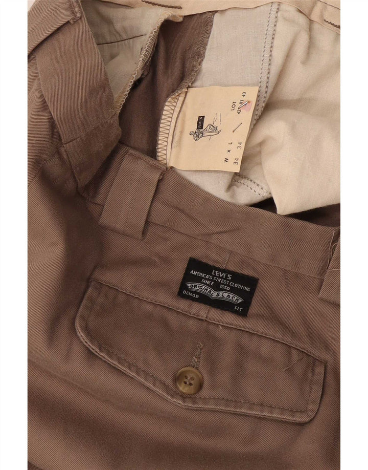 Pantalones chinos con pinzas para mujer Levi's W34 L30 Algodón beige
