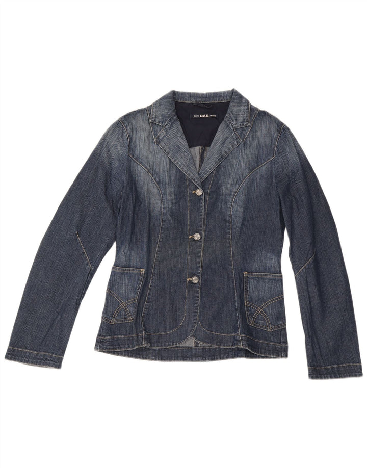 Chaqueta tipo blazer vaquera de 3 botones para mujer Gas UK 44 Algodón azul grande