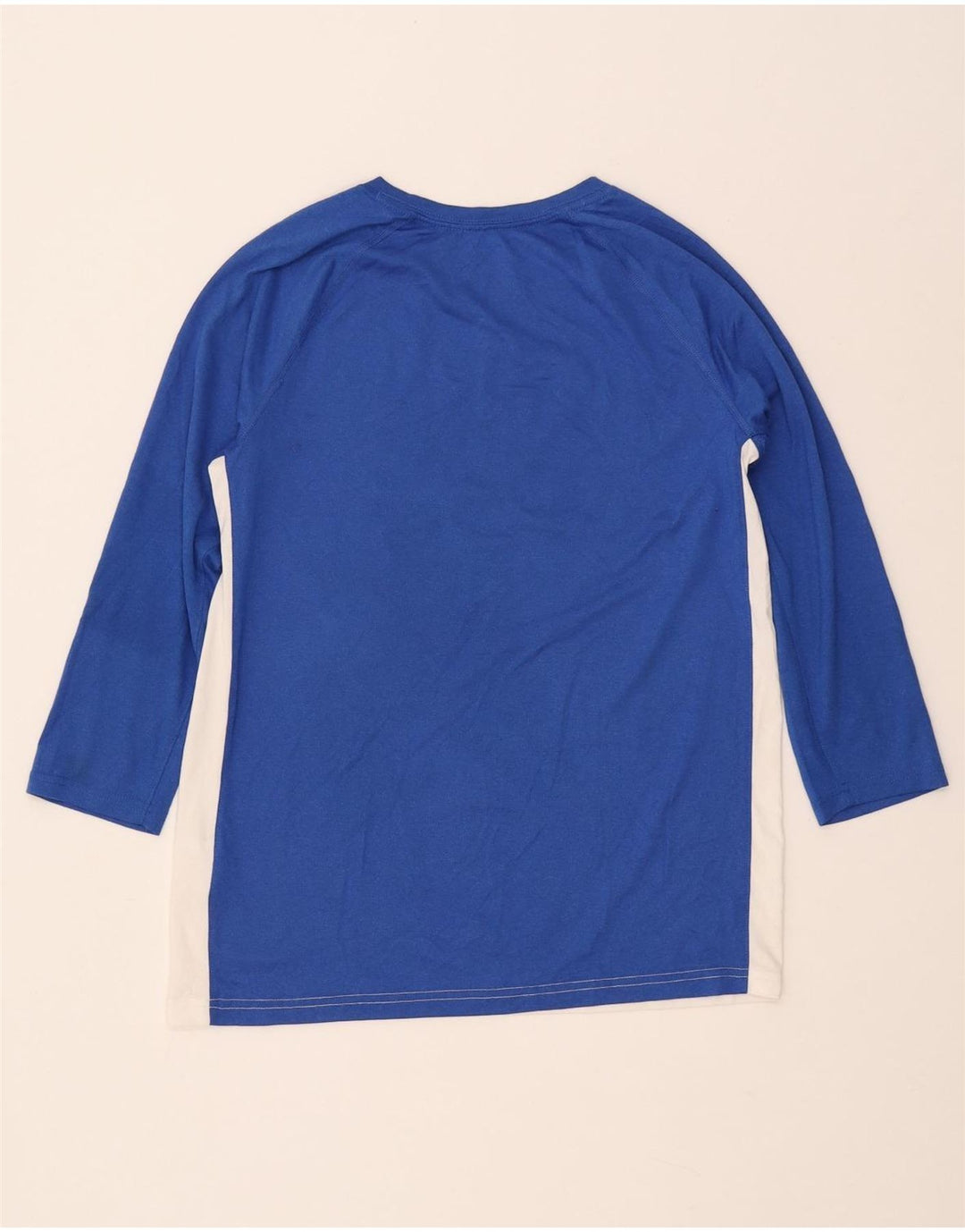 NIKE Mujer Dri Fit Graphic Top Manga 3/4 UK 40 XL Blanco Colorblock