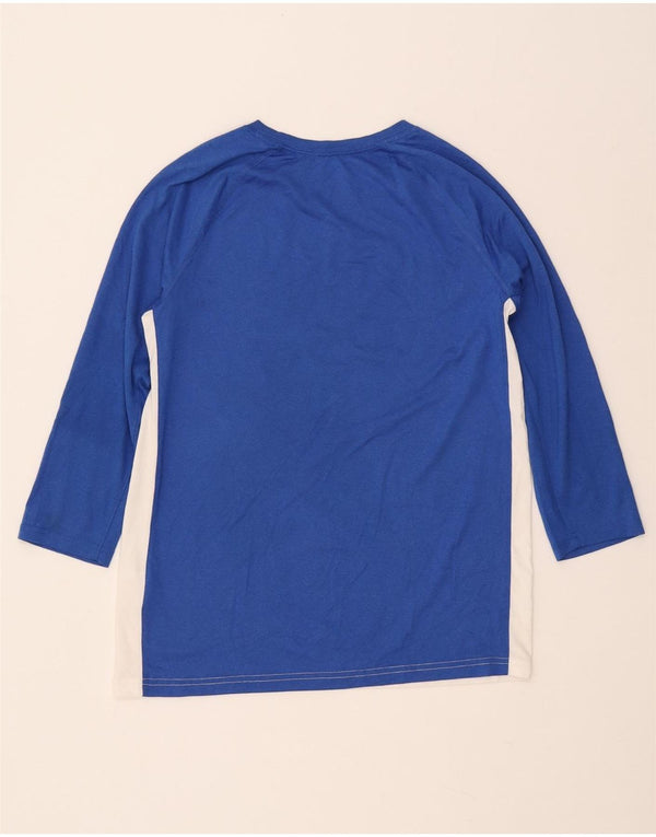 NIKE Mujer Dri Fit Graphic Top Manga 3/4 UK 40 XL Blanco Colorblock