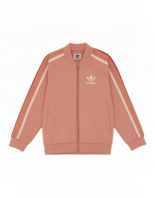 Adidas - Chaqueta de chándal para niña, 6-7 años, algodón rosa