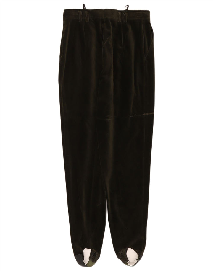 VINTAGE Pantalones de terciopelo estribo para mujer EU 40 Medio W27 L29 Algodón verde