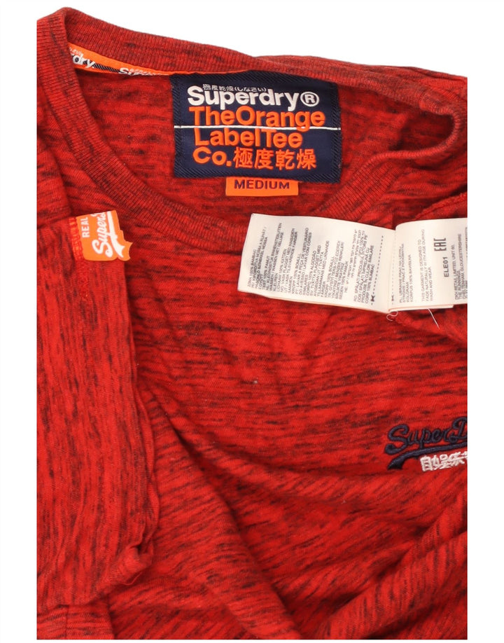 SUPERDRY Camiseta para hombre Top Medium de algodón moteado rojo