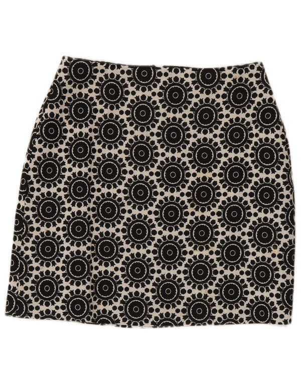 Marks & Spencer Falda lápiz para mujer UK 8 Small W28 Algodón geométrico negro