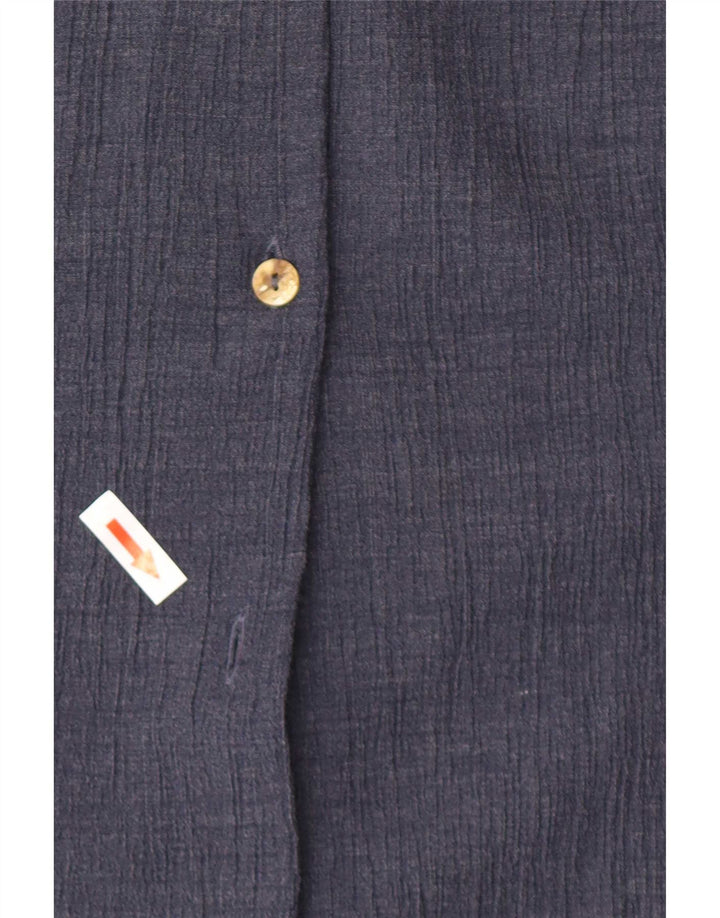 Benetton Camisa Larga Mujer ES 46 Large Poliéster Azul Marino