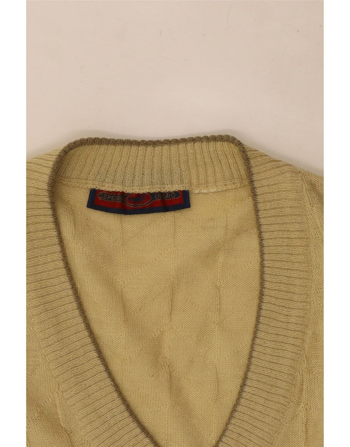 Vintage hombres chaleco tanque top pequeño beige