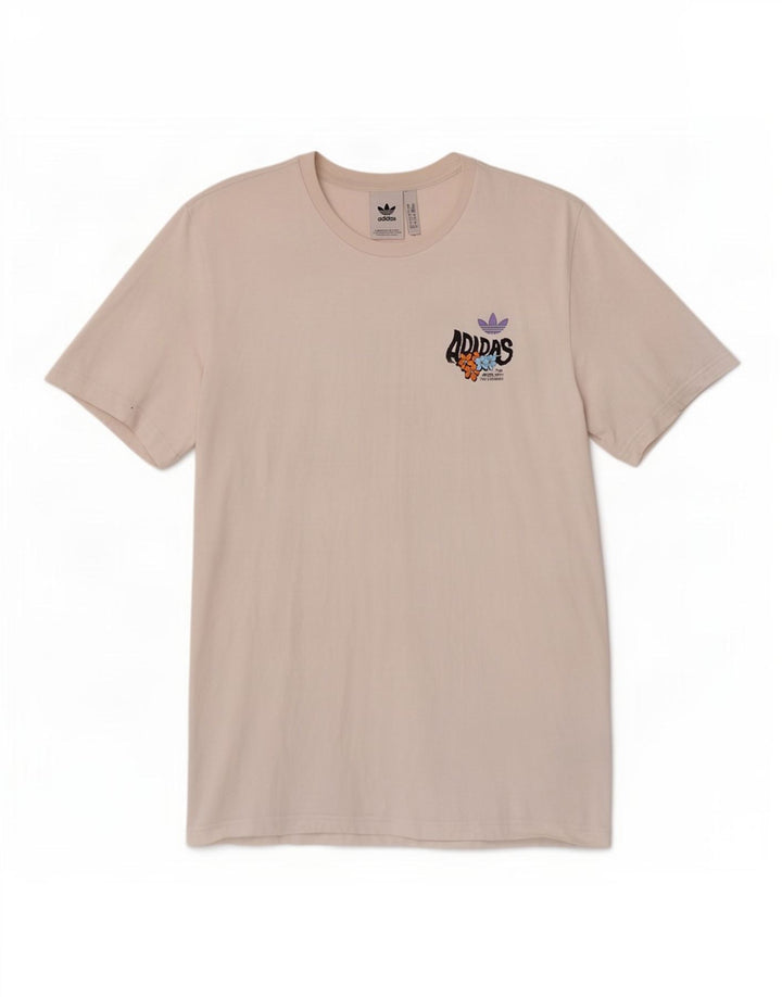Adidas - Camiseta gráfica para hombre, talla mediana, algodón blanco