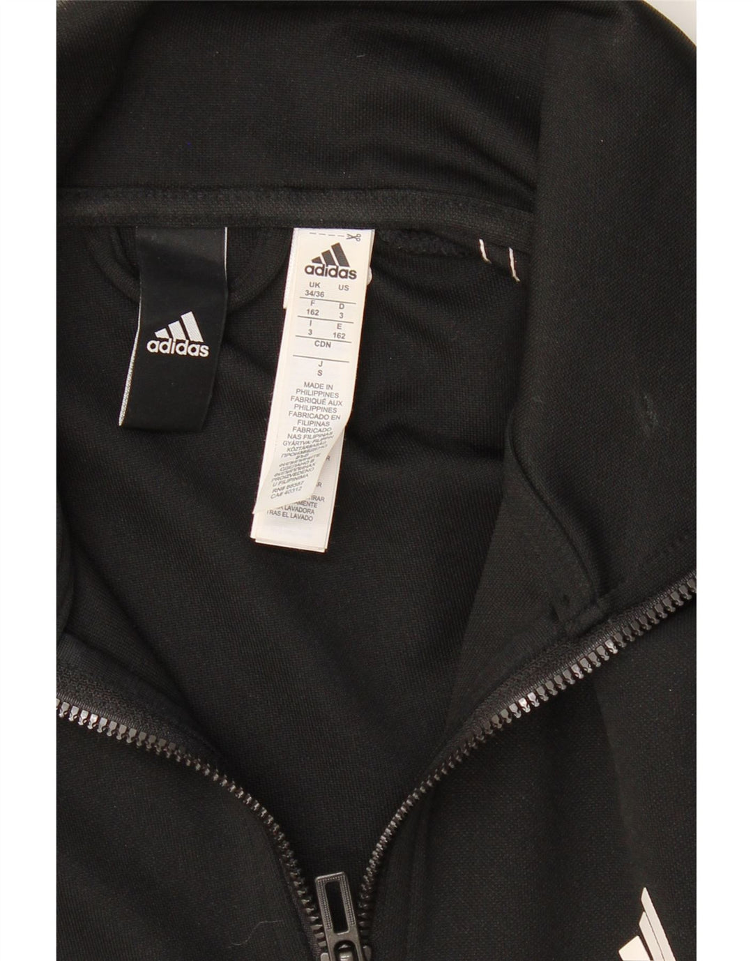ADIDAS Mens Tracksuit Top Jacket UK 34/36 Small Black Polyester Vintage Adidas and Second-Hand Adidas from Messina Hembry 