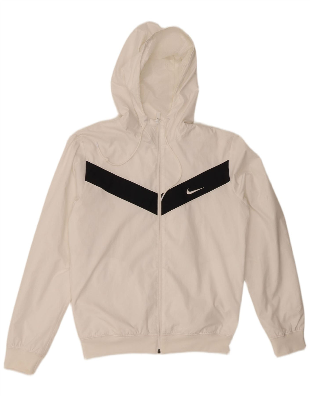 Nike Chaqueta bomber con capucha para hombre UK 36 Small Blanco Colorblock Poliéster