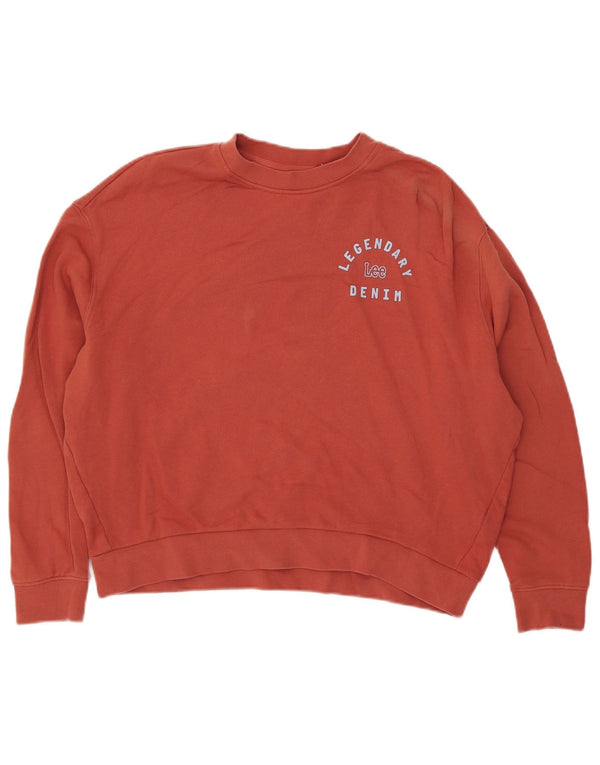 Lee - Sudadera de ajuste relajado para mujer, talla 10, algodón rojo pequeño